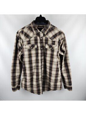 Cody James Shirt Mens XL Multi Plaid Western L/S Pearl Snap Button Up